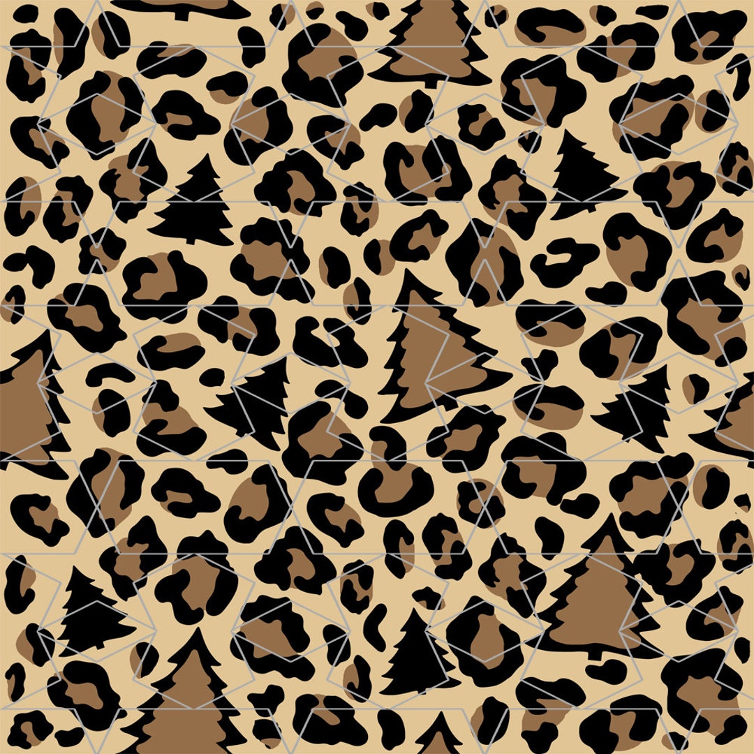 Christmas Tree & Leopard Bow Round Neck Sweatshirt