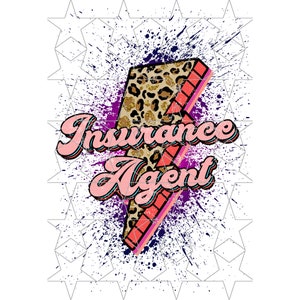 Insurance Agent Cheetah Lightning Bolt Png Insurance Agent Leopard Bolt Png Sublimation Retro Insurance Png Distressed Png Digital Download