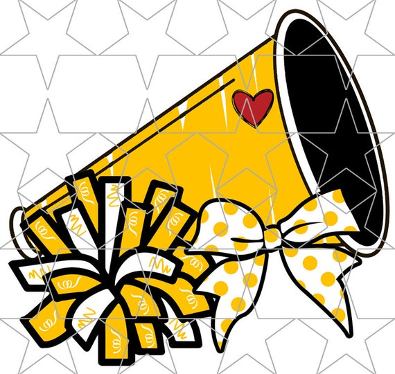 Yellow Cheer Megaphone PNG Cheerleading Design Png Pom Pom Png Etsy