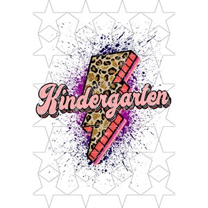Kingergarten Cheetah Lightning Bolt Png Kindergarten Leopard Bolt Png Sublimation Retro Kindergarten Png Distressed Png Digital Download