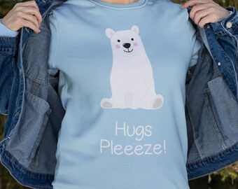 Polar Bear Hugs Pleeze Sweatshirt  | Christmas Sweater | Naughty Santa | Christmas Funny Sweater | Polar Bear Sweater | Couple Sweater