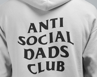 Anti Social Dads Club Sudadera de lana suave con capucha Bella Canvas / Regalo de papá / Regalo para él / Sudadera con capucha divertida