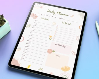 Daily Digital Planner, Goodnotes Planner, iPad Planner, Notability Planner, Daily Digital Planner, Portrait Digital Planner Rainbow