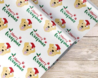 Customizable Merry Woofmas Wrapping Paper | Luxury Gift Wrap | Christmas Gift Wrap | Holiday Gift Wrap | Dog Love Wrapping Paper