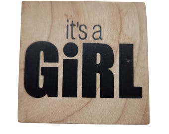 It's A Girl Baby Shower Self-Inking Rubber Stamp For Stamping Crafting Planners 385428207292694559