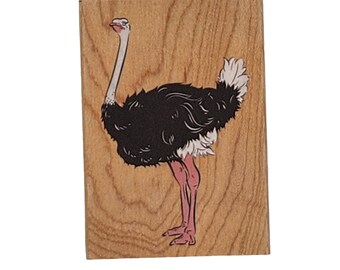 Stampabilities Ostrich Wood Mounted Rubber Stamp, Crafting Tool, Animal Lover, Cardmaking, Paper Crafts, Kids Crafts, Art Projects