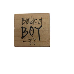 AAW Printworks Bundle of Boy Wood Mounted Rubber Stamp, 1.25 inches by 1 inch, Scrapbooking, Card Making, Baby Shower, Birth Announcement
