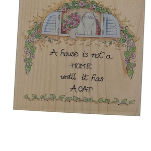Cat in the Window Wood Mounted Rubber Stamp, Stamps Happen, 3.50 in by 3.50 in, Card Making, Scrapbooking, Journaling, Cat Theme Crafts