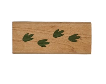 Dino Footprints Wood Mounted Rubber Stamp, 1 Inch by 3 Inches, Dinosaur Footprints, Card Making, Scrapbooking, Kid's Crafts, Paper Crafts