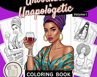 20 Page Black Women Coloring Book – Empowering Self-Care, Affirmation Coloring Pages for Women of Color | Digital PDF Download
