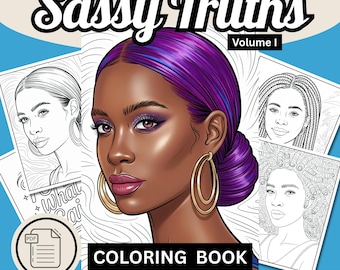 20 Black Women Coloring Pages | Self-Care Art for Women of Color | Empowering, Sassy & Bold Quotes | Instant Download
