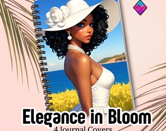 Elegant Floral Journal Covers: Fashion-Inspired PNG Files (Digital Download, Commercial License