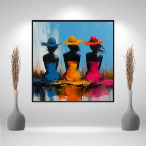 Black Women Wall Art | Printable Art | Abstract Art | Home Decor | Colorful Conversations | Ai Digital Art | Versatile Art | Artwork Print