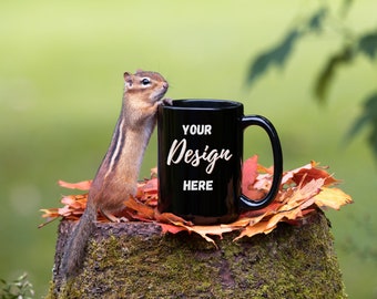 15 oz BLACK Coffee Mug Mockup Photo, CHIPMOCKS, Black mug mockup, Black coffee mug mockup, Black Ceramic coffee mug mockup