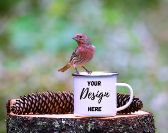 CAMP MUG MOCKUP, 12oz Enamel Camping mug, Silver rim camping mug mockup photo. Digital download. 12 oz silver rim camp mug mockup photo
