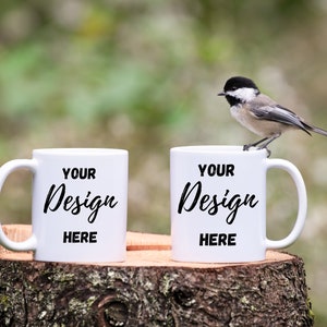 11 oz White Ceramic Coffee Mugs Mockup Photo, CHIPMOCKS, White mugs mockup, Wildlife mug Mockups