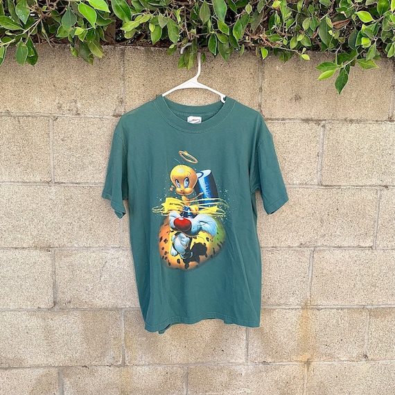 Vintage Looney Tunes Six Flags Tee - Size: M (8-10)