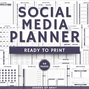 Social Media Content Planner Printable: PDF Template