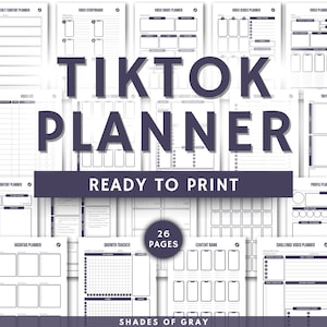 TikTok Planner, TikTok Content Planner Printable PDF, Social Media Planner Template, TikTok Business Marketing Planner, TikTok Planner PDF