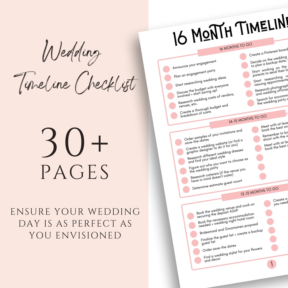 Wedding Checklist Printable PDF, Wedding Planning Checklist, Wedding ...