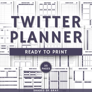 Twitter X Content Planner Printable: Social Media Template (PDF)