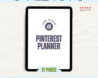 Pinterest Planner, Pinterest Content Planner Printable PDF, Social Media Planner Template, Pinterest Marketing Planner, Pinterest Template