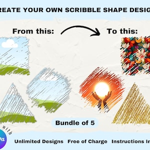 Scribble Shape Mockup Bundle: Drag & Drop Canva Frames (Digital Download)
