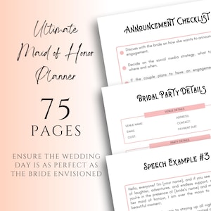 Maid of Honor Planner: Wedding Checklist & Duties (PDF)
