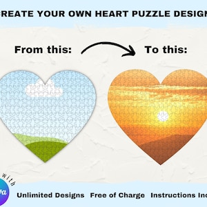 HERZ PUZZLE SMART Mockup zum Ausfüllen mit deinem Foto/Video/Design auf Canva, einfaches Ziehen & Ablegen, kommerzielle Nutzung, Canva Rahmen, zeigt dein Design an