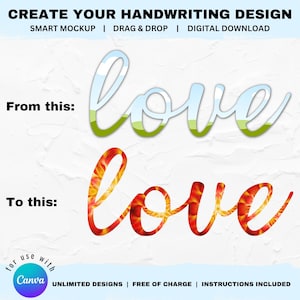Maqueta INTELIGENTE DEL ALFABETO DE ESCRITURA A MANO para rellenar con tu foto o diseño en Canva, Alphapack, letras manuscritas, fácil de arrastrar y soltar, letras editables