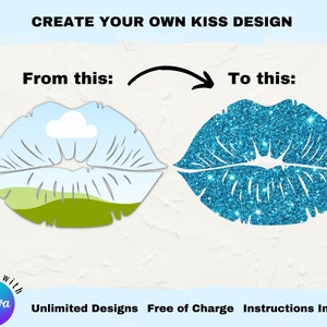 LIPS/KISS SMART Mockup to fill with your own Photo/Video/Design on Canva, Easy Drag & Drop, Commercial Use, Editable Frame, Digital Download