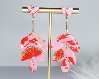 Abstract Polymer Clay Dangle Earrings