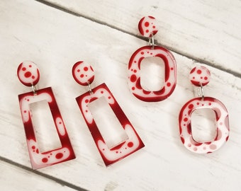 Handmade Bloody Resin Halloween Earrings: Festive Costume Jewelry