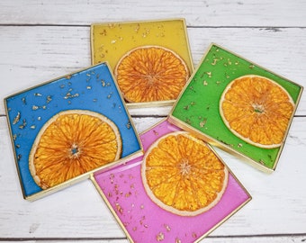 Summery ORANGE COASTERS