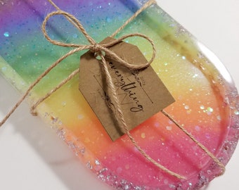 Rainbow Resin Jewelry Tray, Jewelry Holder