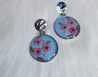 Botanical Resin Earrings, 100% Natural Pressed Flowers