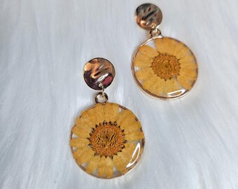 Botanical Resin Earrings, 100% Natural Pressed Flowers