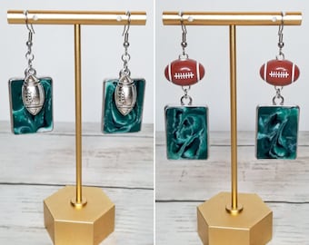 PHILADELPHIA EAGLES - inspired Resin Earrings, Handmade, Hypoallergenic