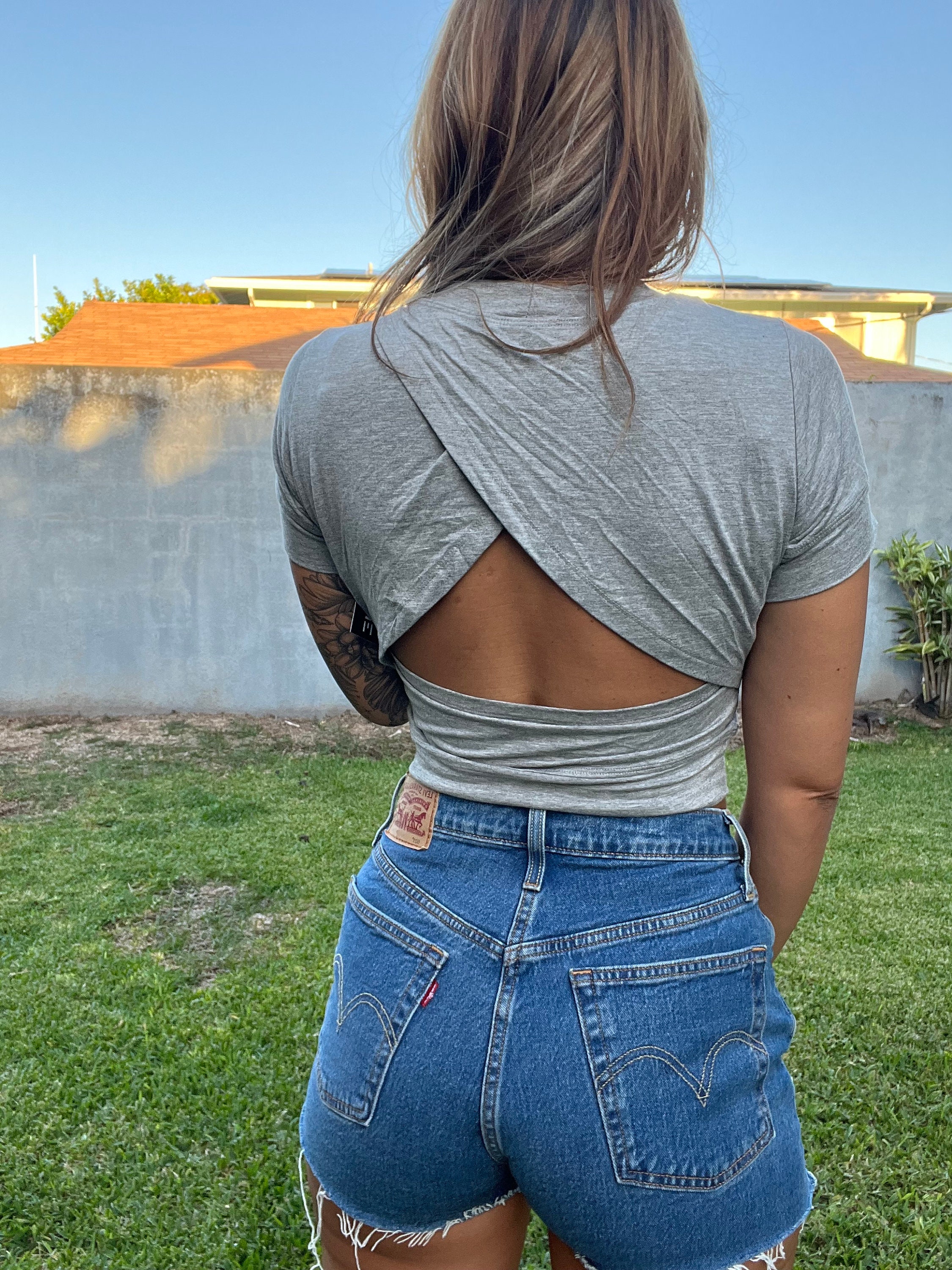 Open Back Gym Crop Top