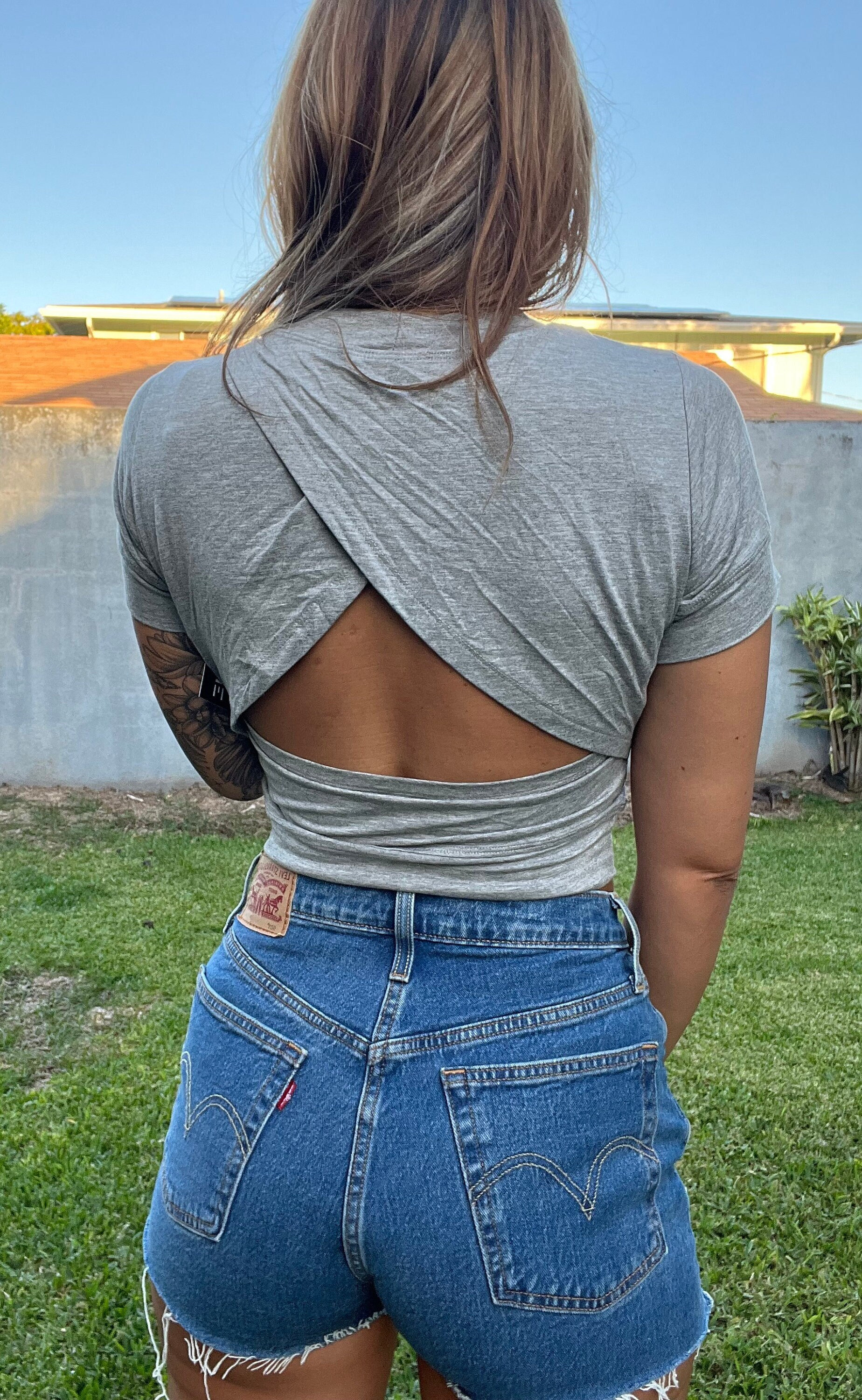 Girls in half shirts sales