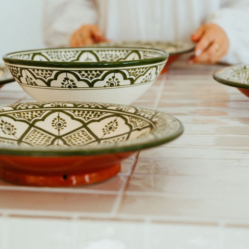 Marokkanischer Pastateller handbemalt handgemacht traditionell Bild 2