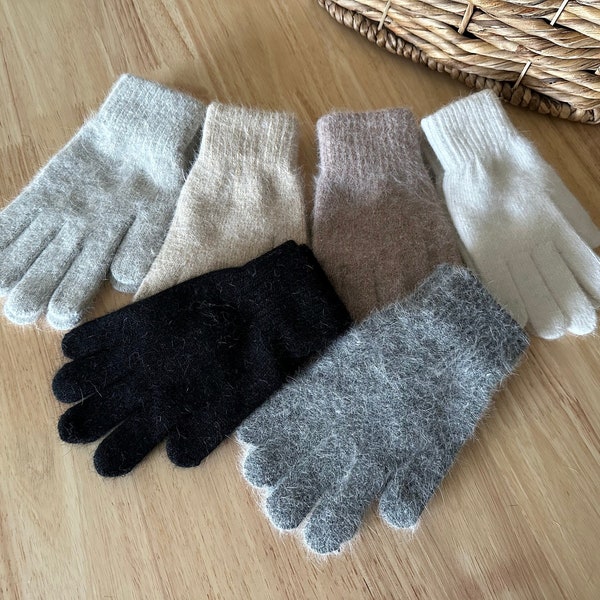 Women wool gloves, winter gloves, soft gloves, woman gloves, knit gloves, beige gloves, black gloves, gloves for women