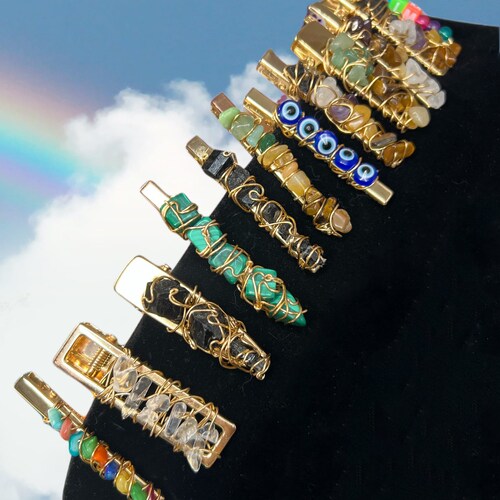 Crystal Hair Pins Gemstone Hair Clips Etsy