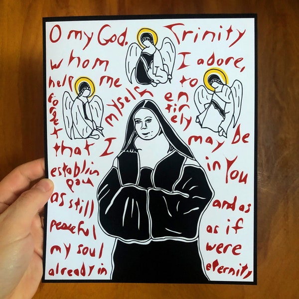 St. Elizabeth of the Trinity Art Print | saint print | Catholic art