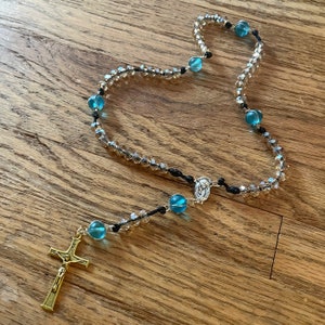 Glasperle Perlenkette Rosenkranz | katholische | Jesus Christus | Selige Jungfrau Maria | Christliche Gebetskette