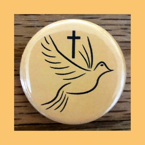 Christliche Taube 1,25&quot; Ansteckknopf, Heiliger Geist, katholisch, Jesus Christus, Peace Pin