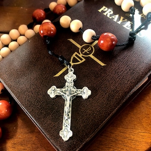 Large Wooden Bead Rosary | Catholic | Franciscan | crucifix | religious | Christian prayer beads