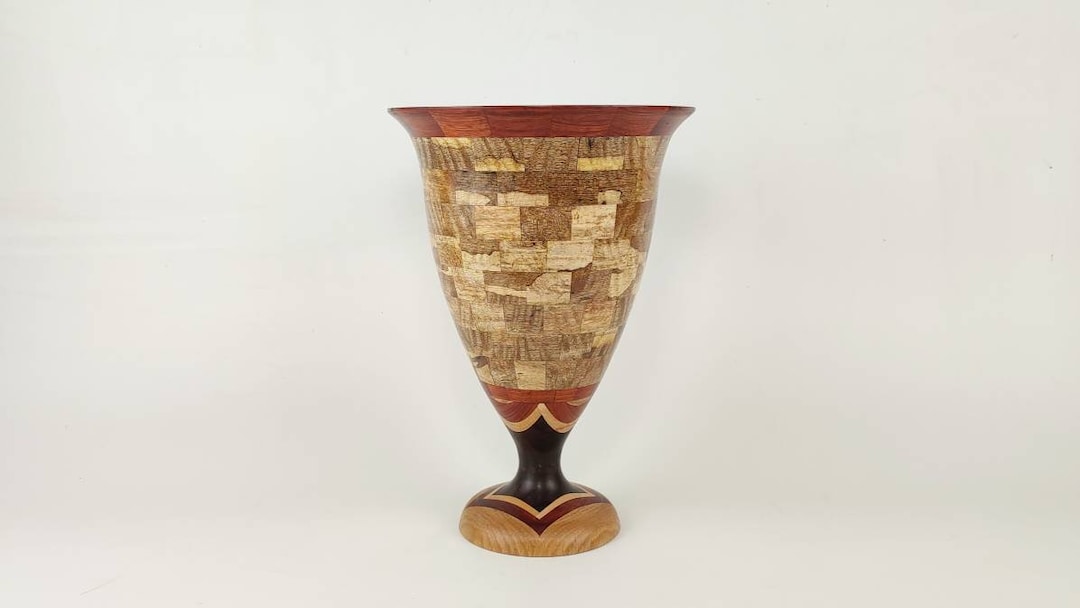 Curly Mango Wood Vase H 27cm, W 18.5cm Etsy