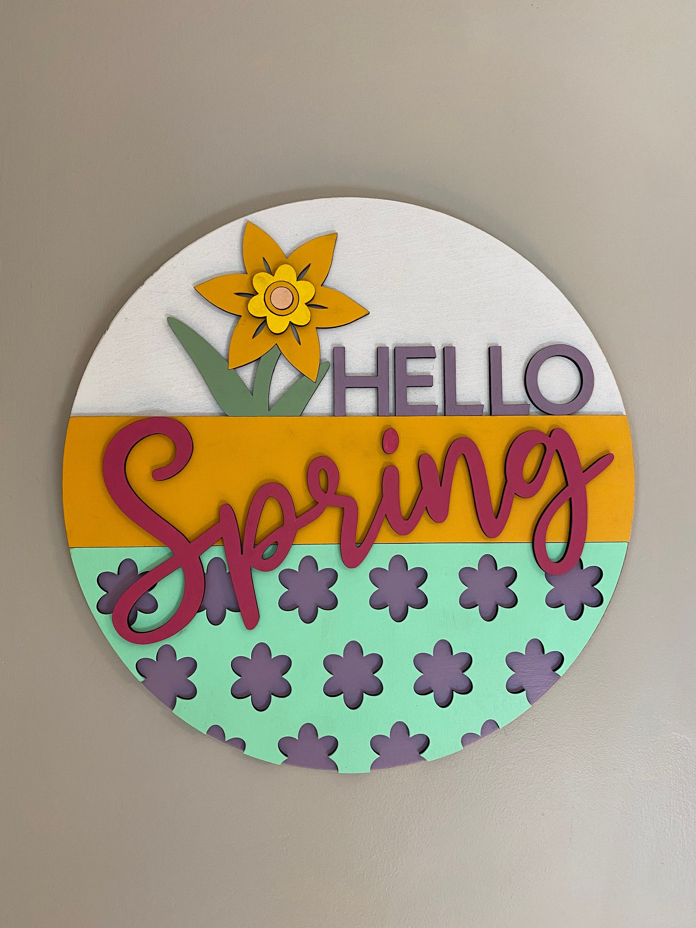 Hello Spring Sign - Etsy