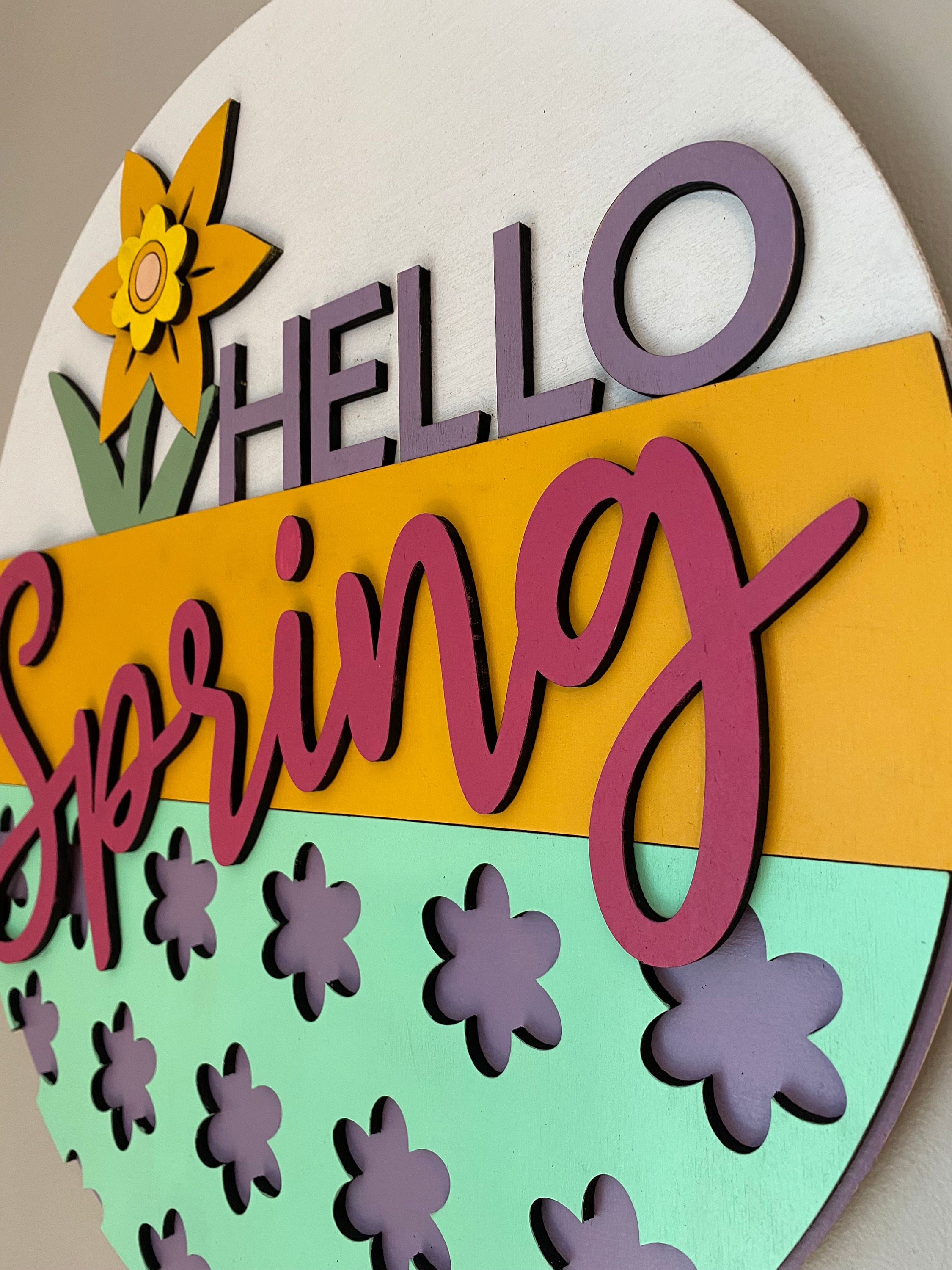 Hello Spring Sign - Etsy